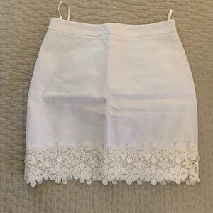 White embroidered Jcrew Skirt
